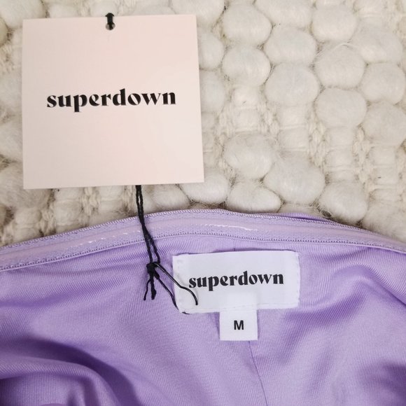 NWT Superdown Vivienne Ruched Mini Dress Lavender Purple Sz Medium - Picture 8 of 10
